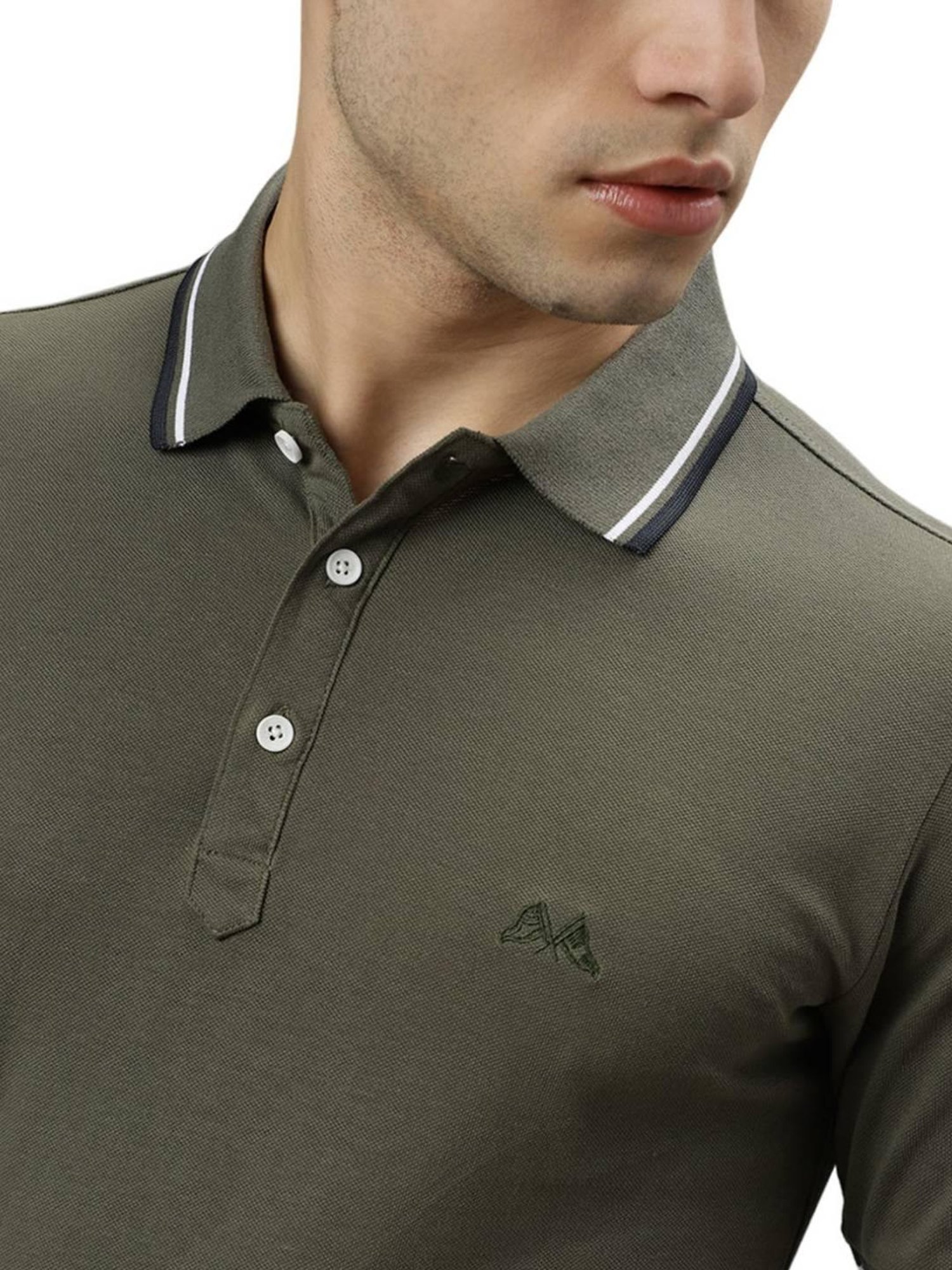 Lindbergh Green Cotton Regular Fit Polo T-Shirt