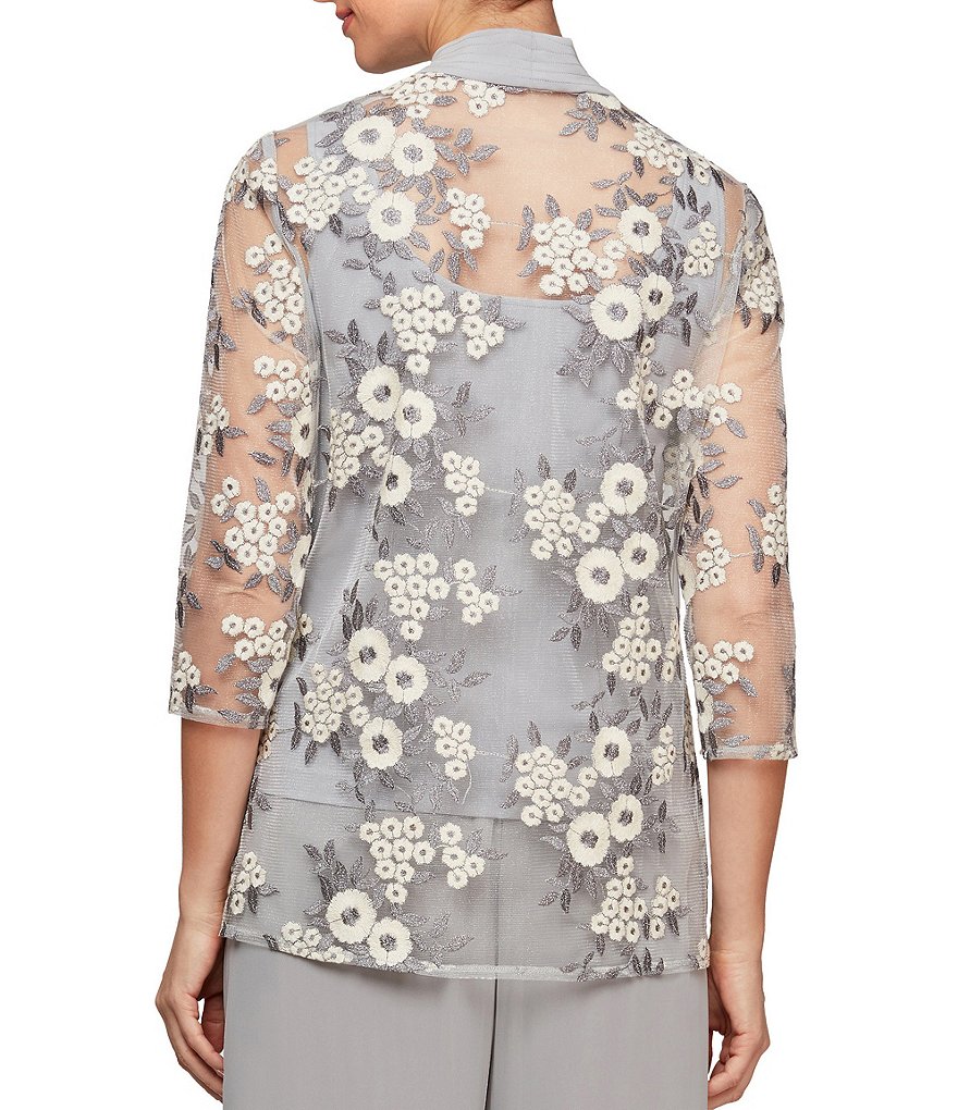 Alex Evenings Stretch Velvet Long Sleeve Ruched Beaded Accent Collar Boat Neck Blouse