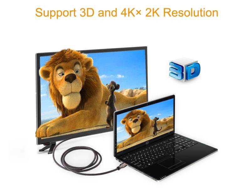 Wavlink 4K HDMI Cable - 6.6ft  Zinc Alloy Shell HDMI Male to HDMI Male cable - Braided Cord (30AWG) - High Speed with Ethernet & Audio Return - Support 4K 2160p, HD 1080p, 3D