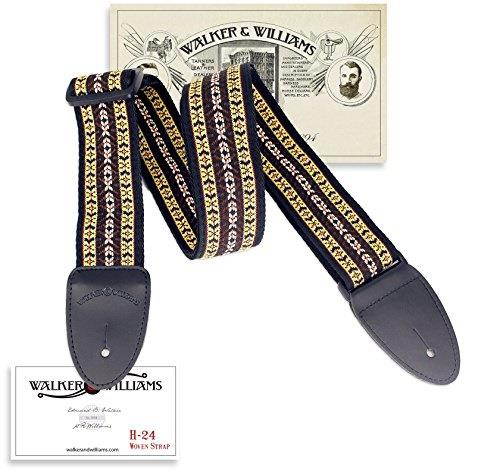 walker & williams h24 60's style hootenanny tapestry woven guitar strap