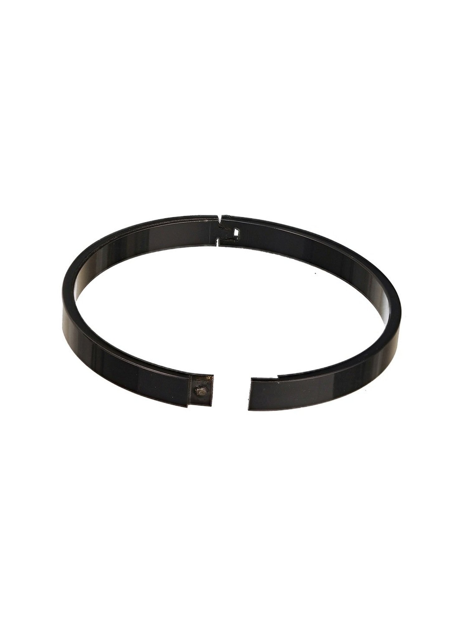Aatmana Men Black Stainless Steel Kada Bracelet