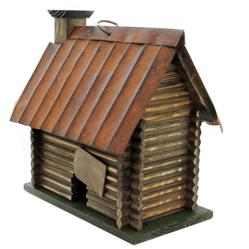 Home & Garden 9.5" Log Cabin Birdhouse Yard Decor Carson Home Accents  -  Bird And Insect Houses
