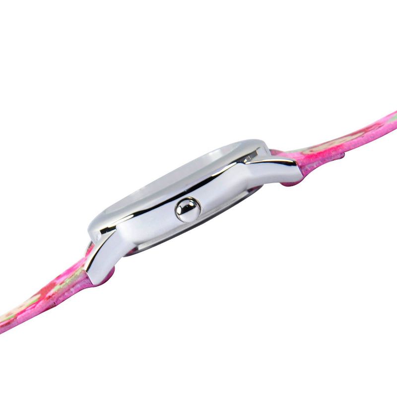 Disney Girls' Red Balloon Pretty Girl Monkey Stainless Steel Time Teacher Watch - Pink