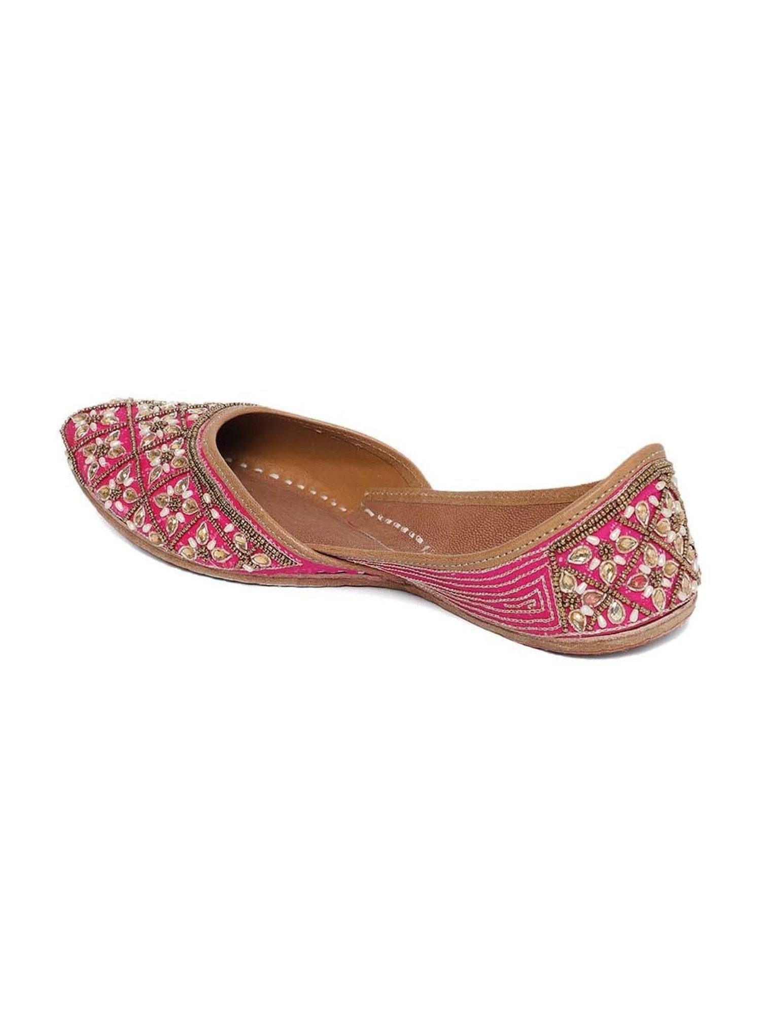 Glam Story Women's Pink Ethnic Juttis