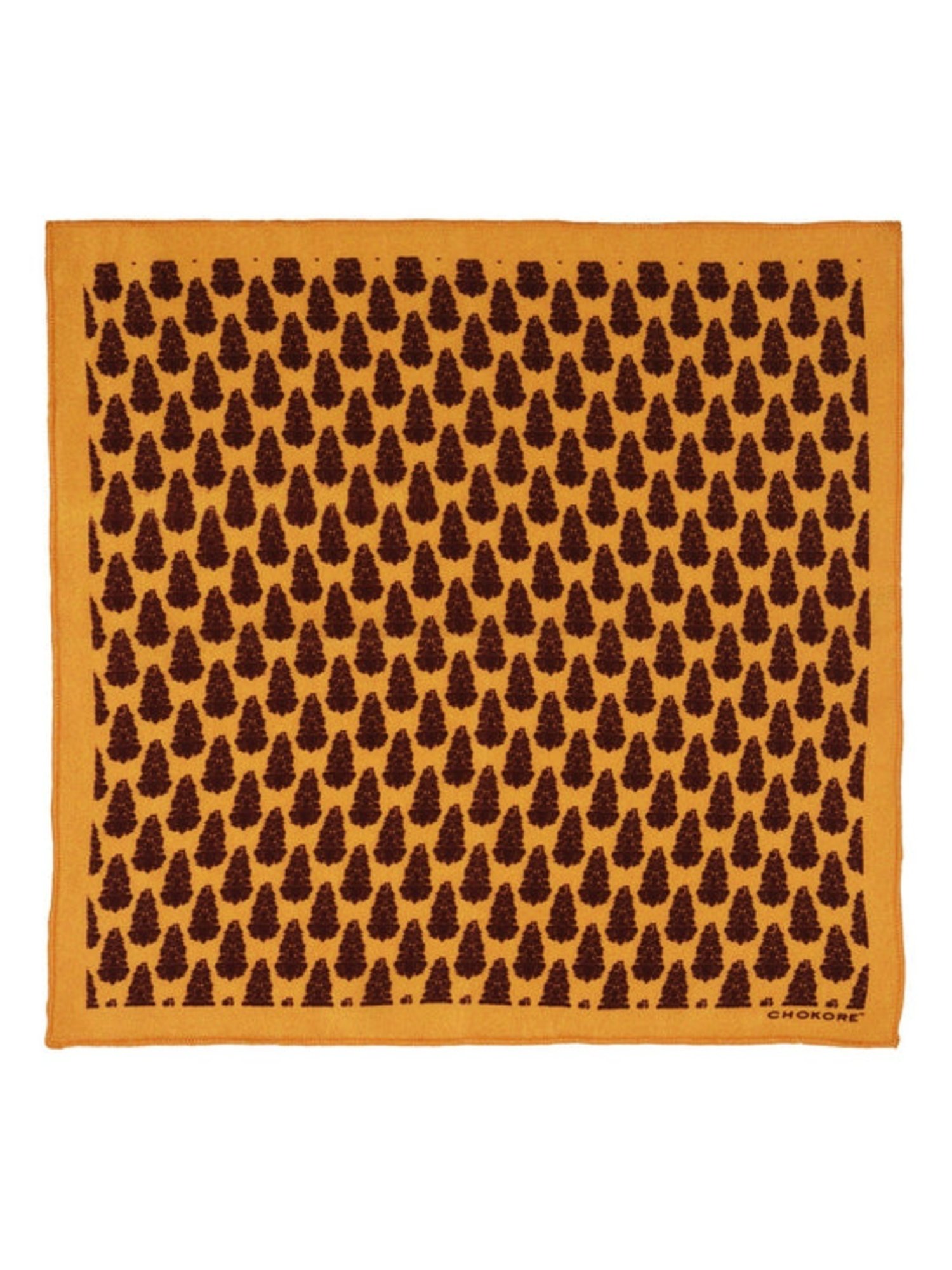 CHOKORE Brown Printed Pocket Square