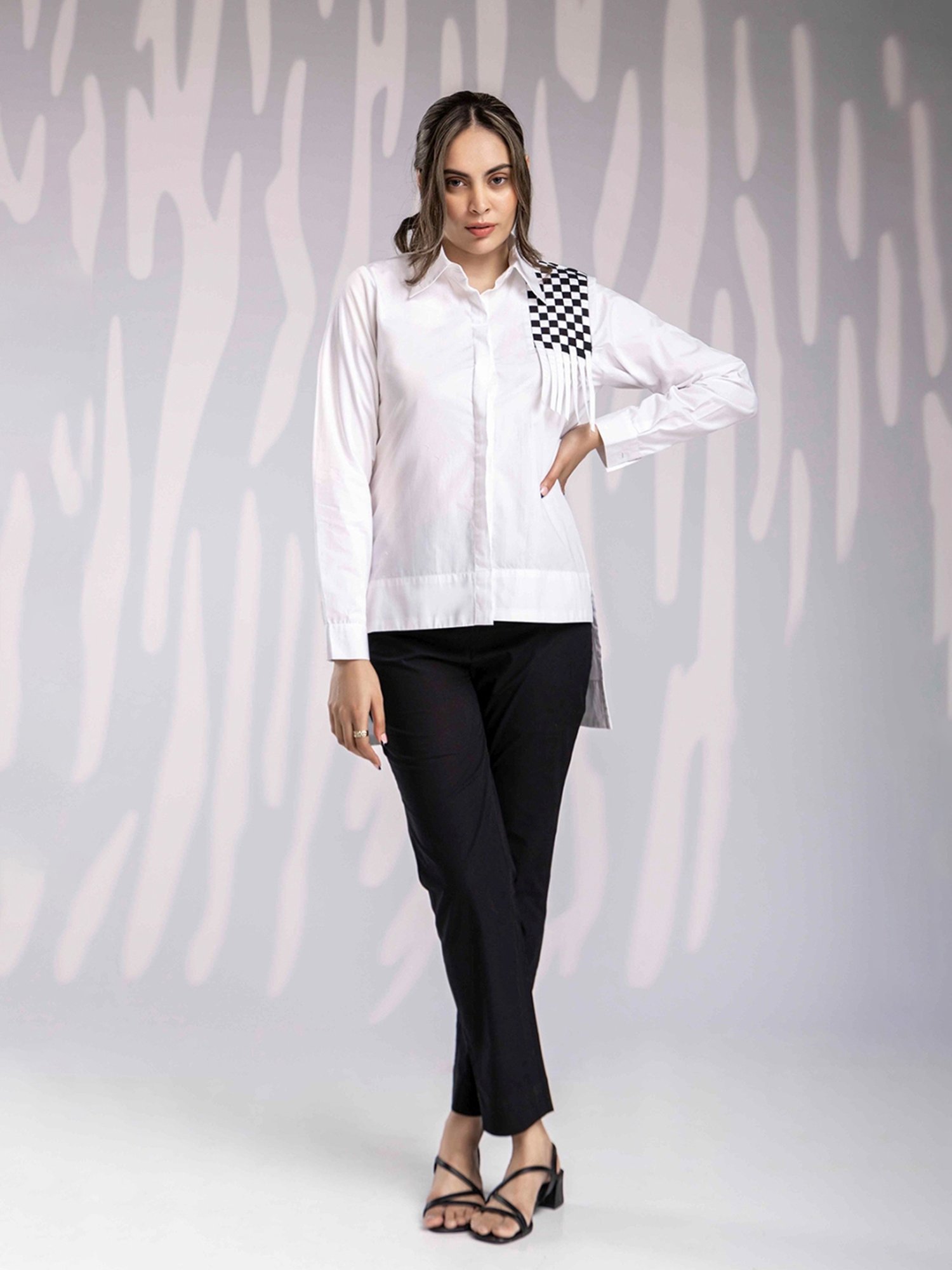 House of Manaa White Hom Allure Shirt with Pant