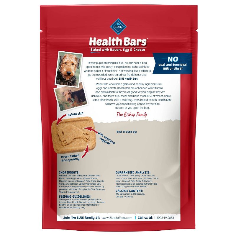 Blue Buffalo Bacon, Egg & Cheese Health Bar For Dog Dog Treats - 16oz