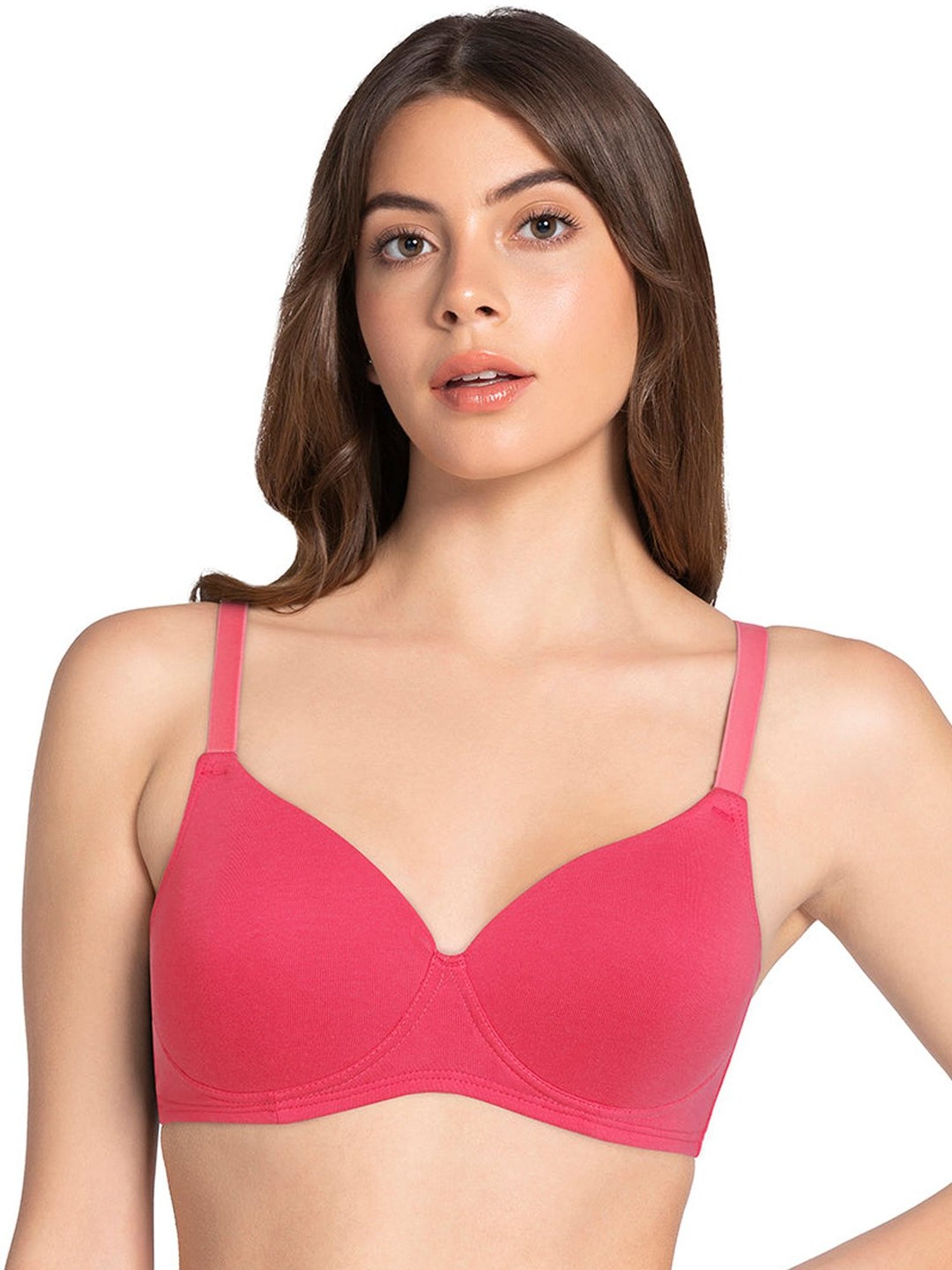 Amante Coral Pink Cotton Padded T-Shirt Bra
