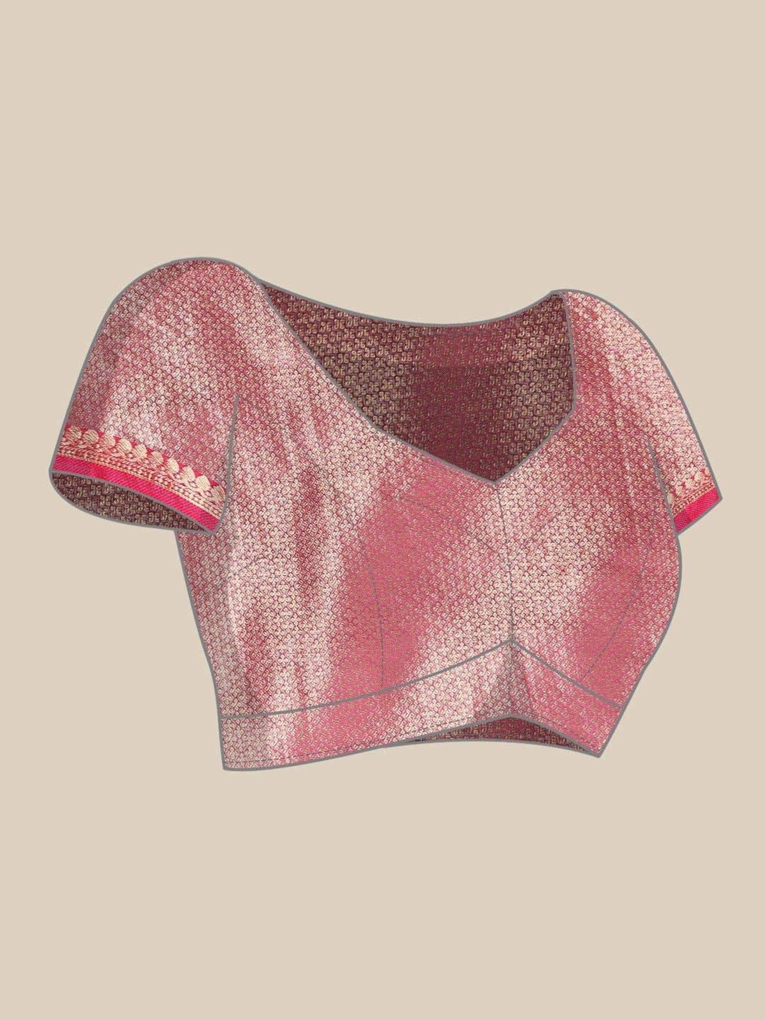 Silk Land Navy & Pink Woven Saree With Unstitched Blouse