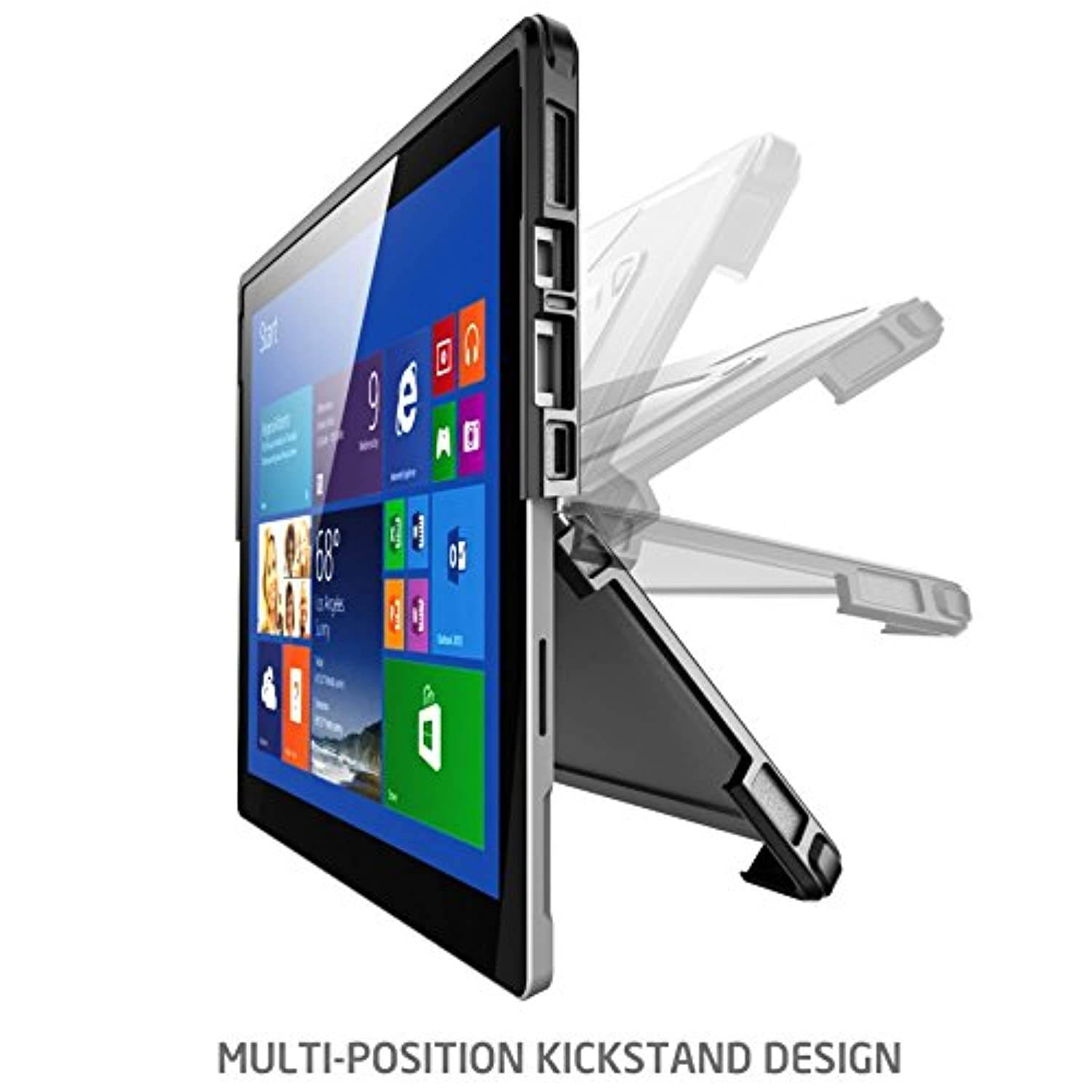 The New Surface Pro 2017 Case, Heavy Duty i-Blason Armorbox Dual Layer Hybrid Full-Body Protective Kickstand Case Compatible with Microsoft Surface Pro 4 2015 NO Built in Screen Protector (Black)