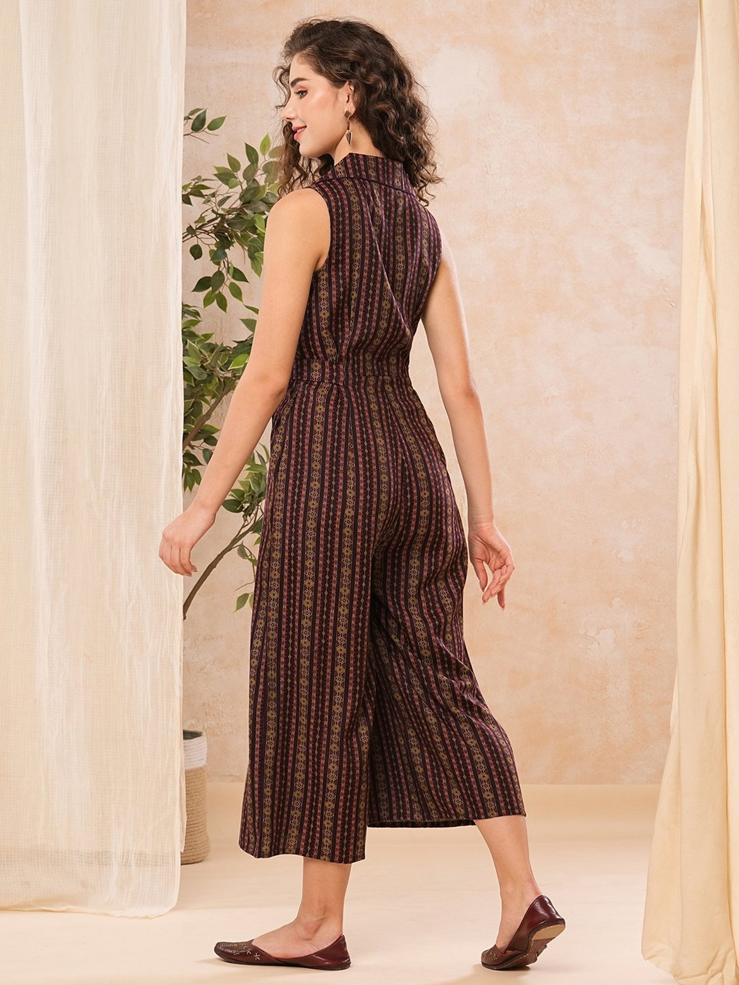 Globus Wine Printed Jumpsuit