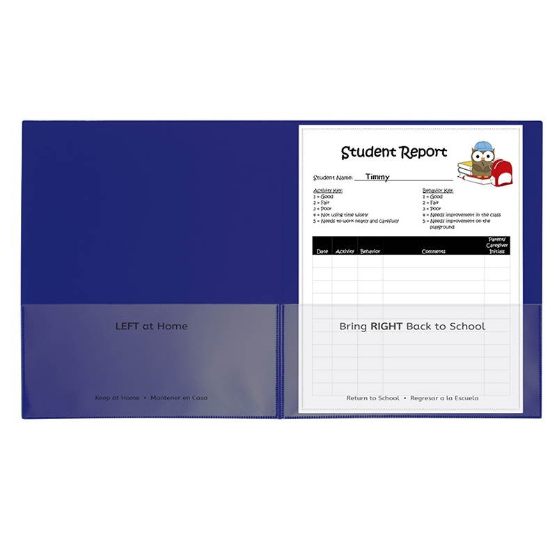 C-Line Classroom Connector Folders 9"x11-3/4" 25/BX Blue 32005
