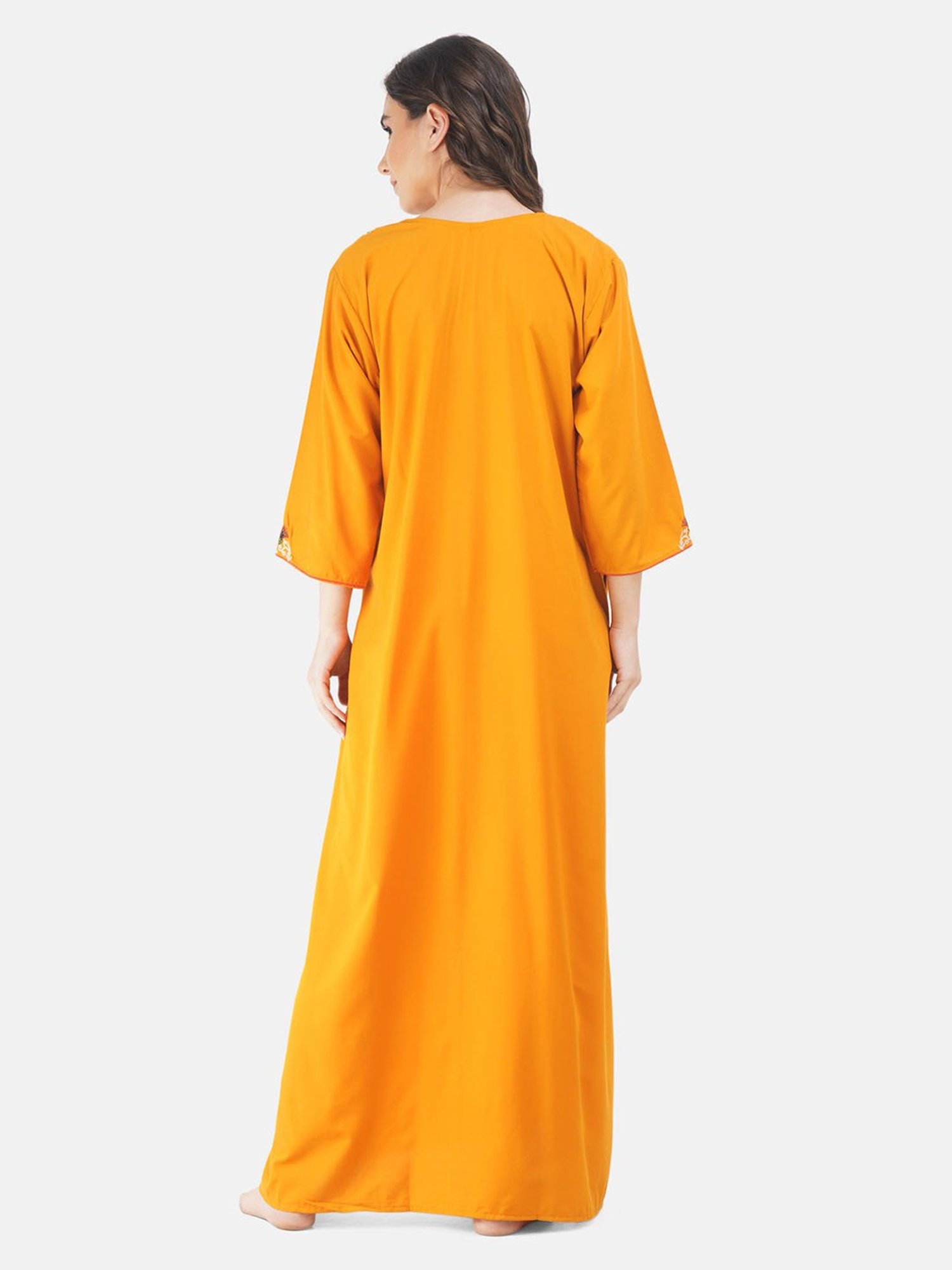 KOI SLEEPWEAR Mustard Embroidered Nighty