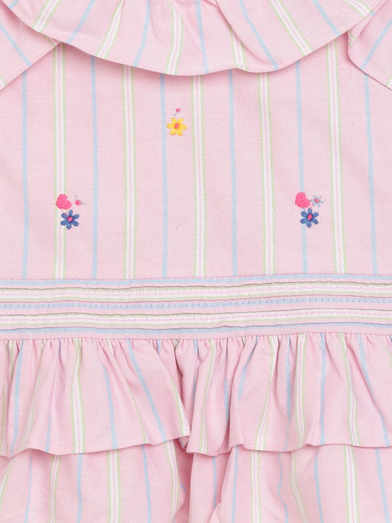 Elle Kids Pink Cotton Embroidered Top