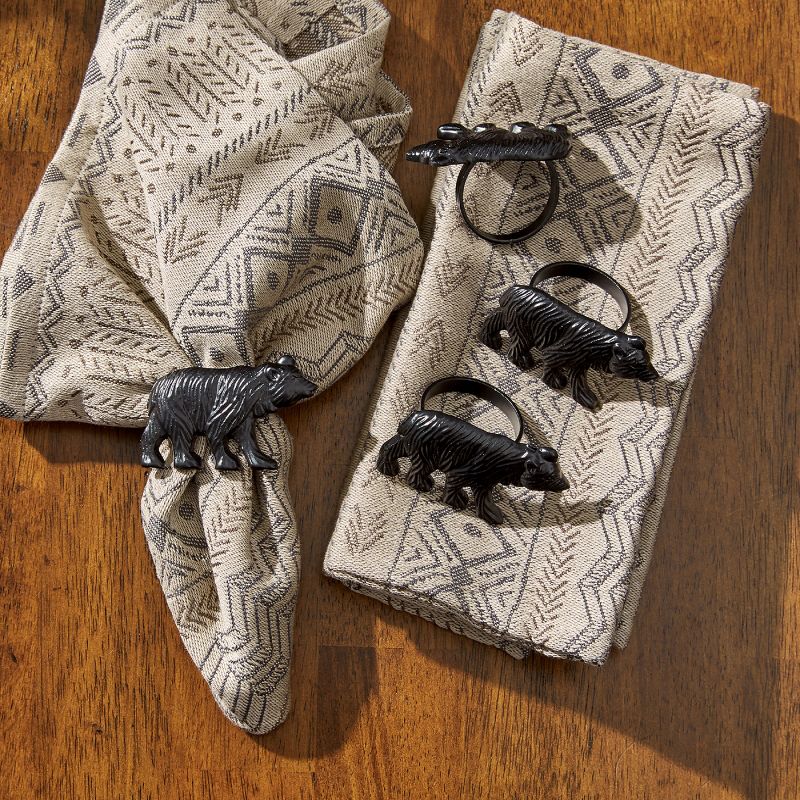 Park Designs Bear Napkin Ring Set - Black