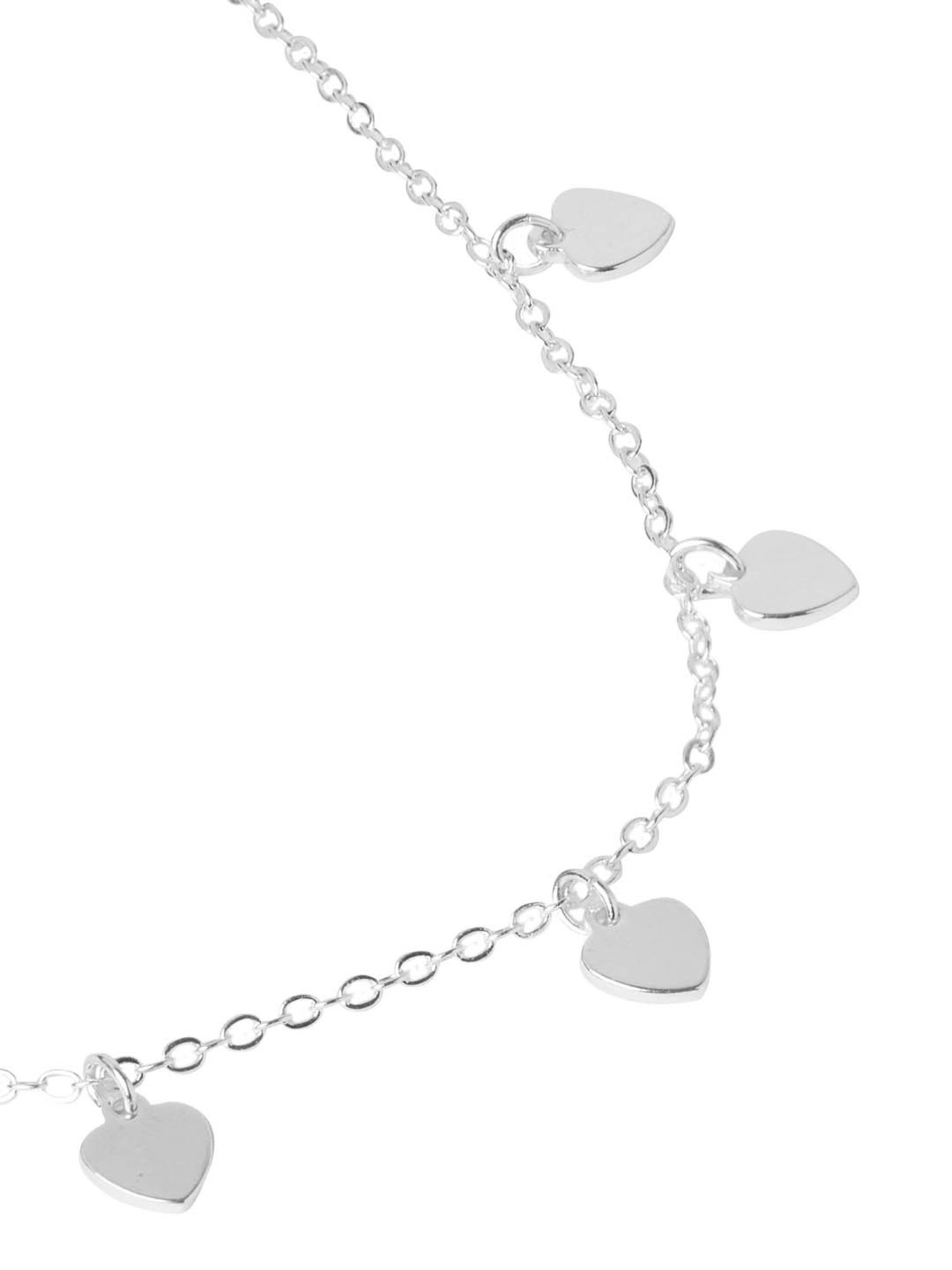 Accessorize London Silver Heart Station Necklace for Women