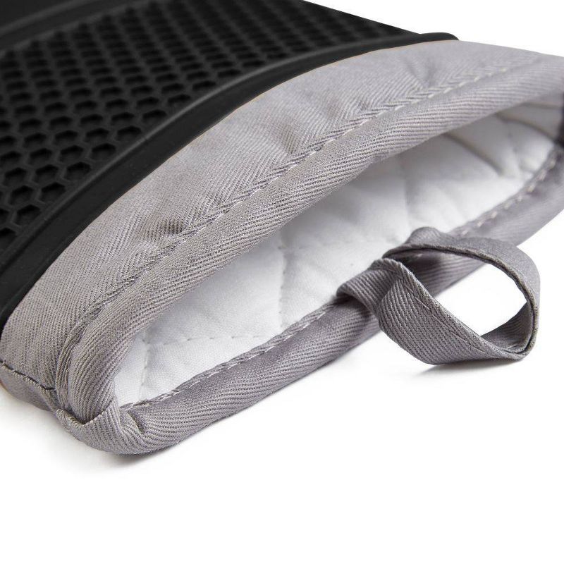 2pk Silicone Oven Mitts Black - Town & Country Living