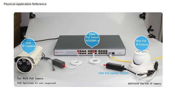 ONV-POE33024PF-at 24x 10/100/1000 Mbps ports + 2x SFP gigabit optical uplink ports supports IEEE802.3at power POE Switch