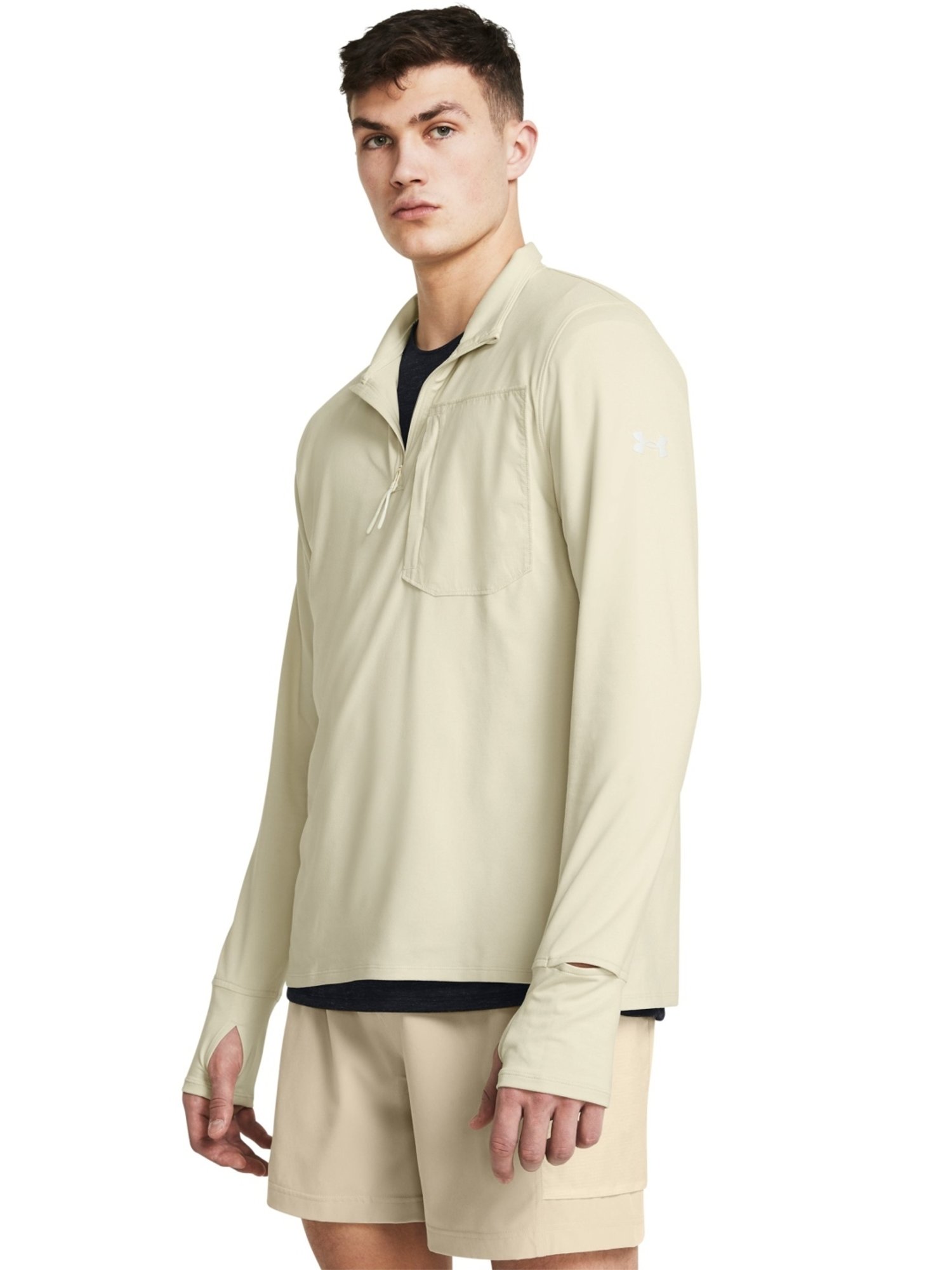 Under Armour Cream Slim Fit Printed T-Shirt