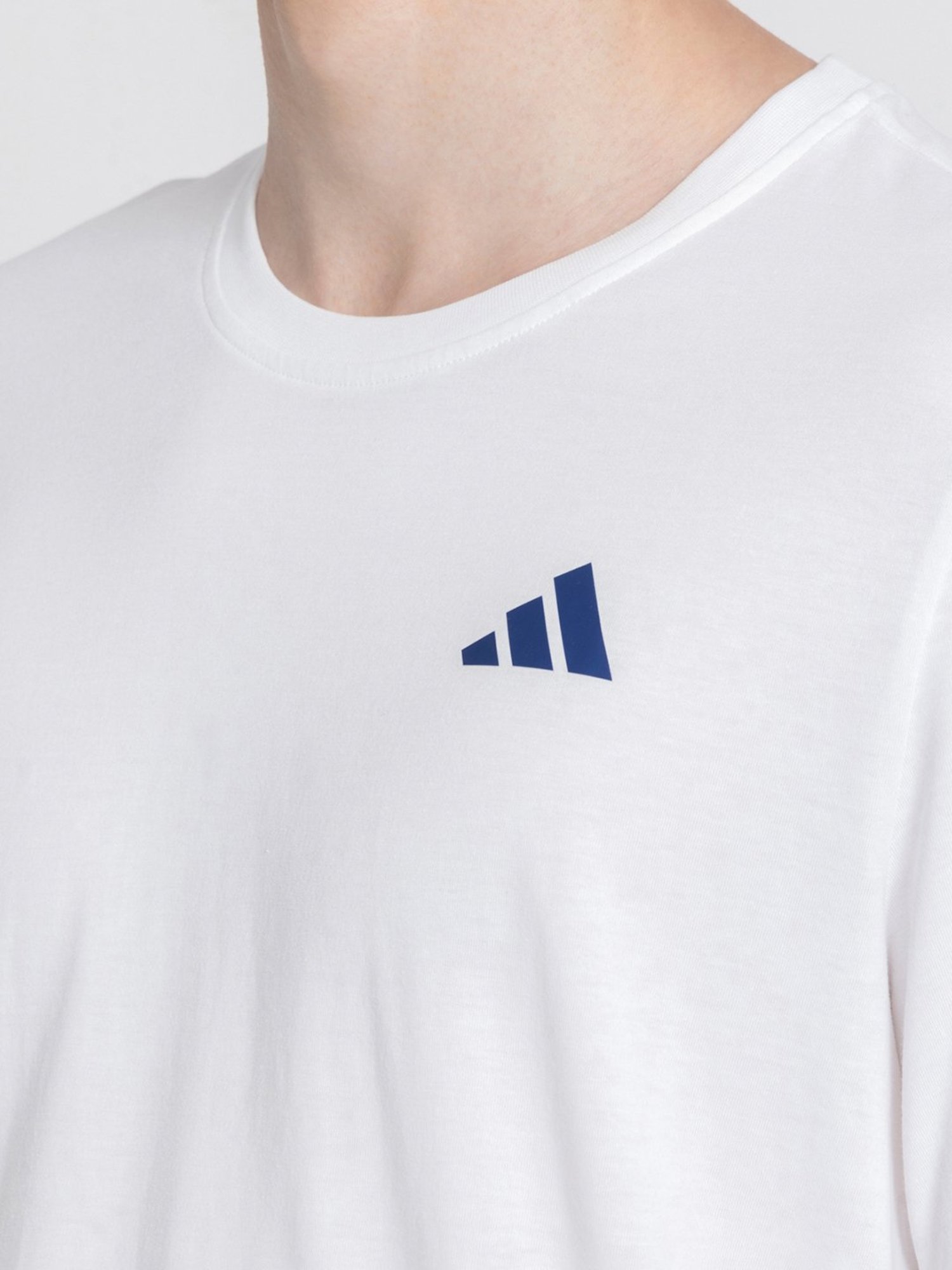 adidas White Regular Fit Club House Cotton Crew T-Shirt