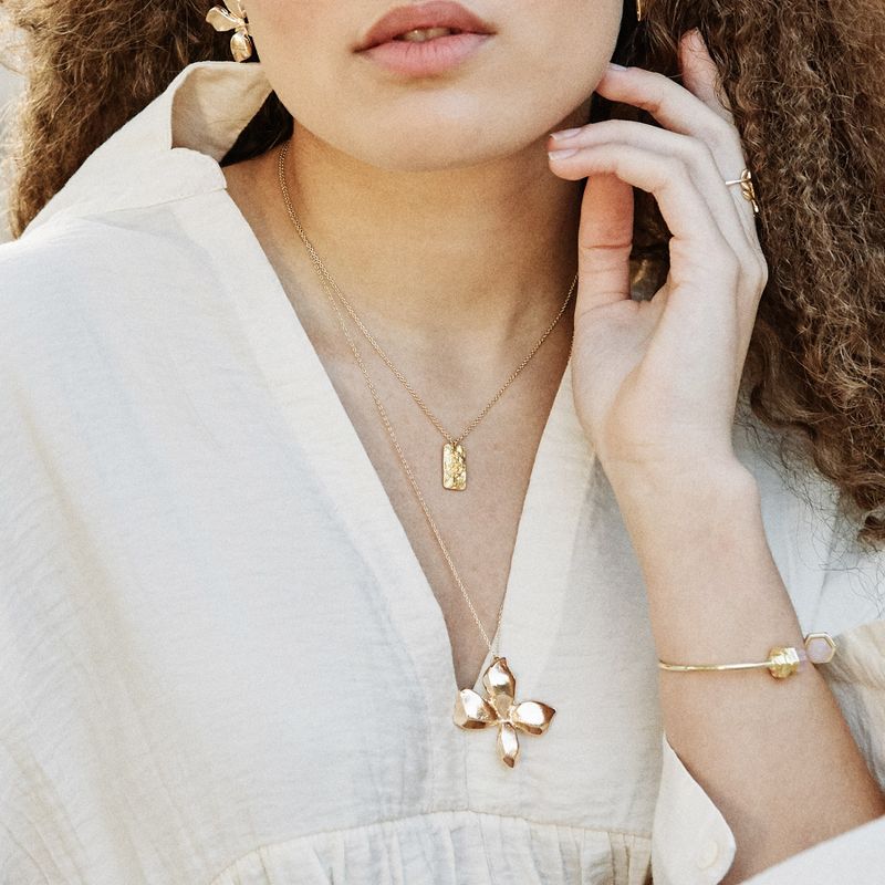 Sanctuary Project Statement Flower Pendant Necklace Gold