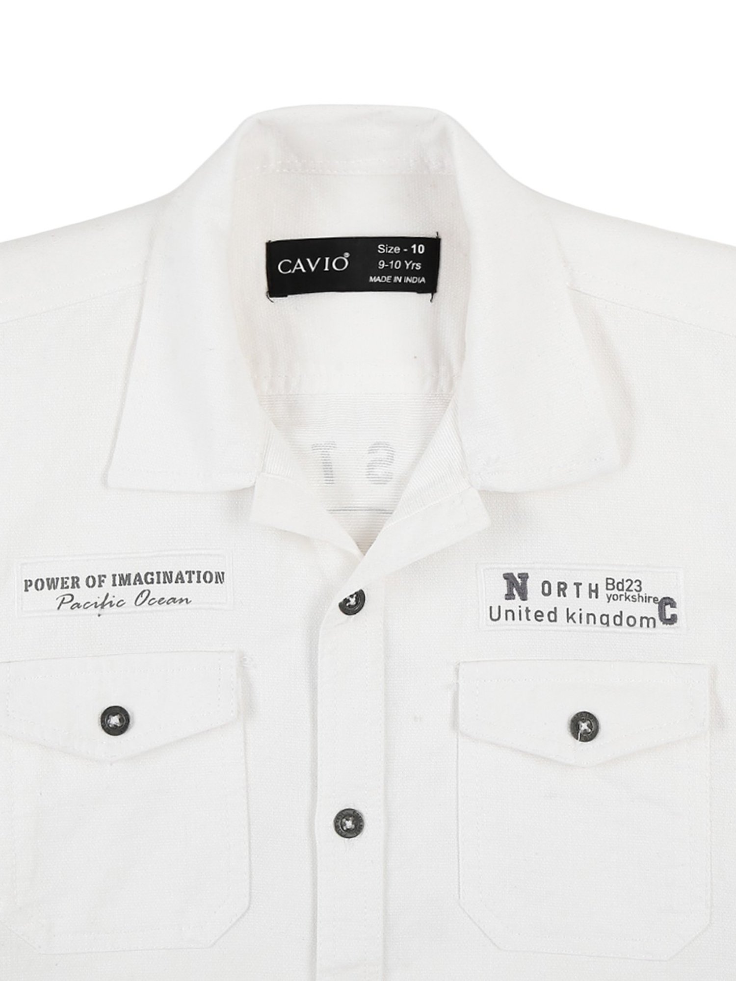 Cavio Kids White Cotton Shirt