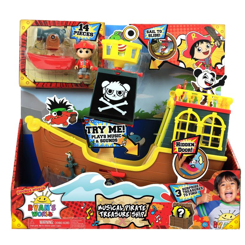 Ryan's World Musical Pirate Treasure Ship - 12pc