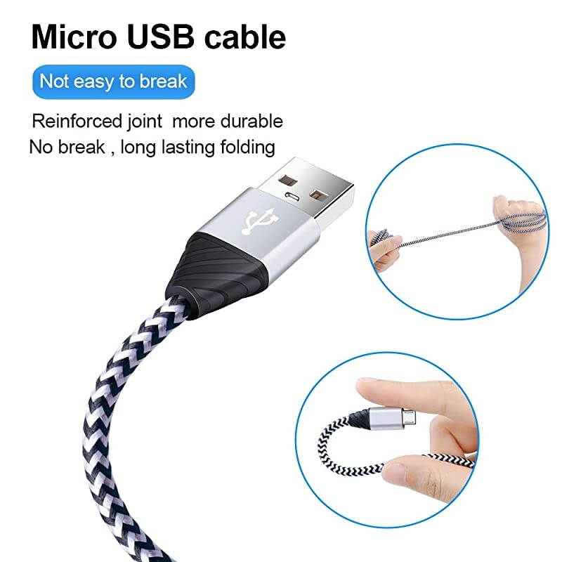 Micro USB Cable Charging Block  6FT Fast Charger Android Phone Cords with 21A Dual Wall Charger Compatible for LG stylo 23 LG G3 G4 K30 K20 Plus K7 K8 Kindle Fire 7 HD 8 10 Tablet