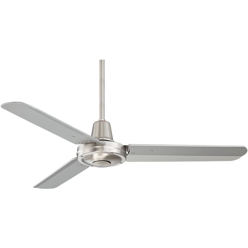 44" Casa Vieja Modern Industrial Outdoor Ceiling Fan with Remote Control Brushed Nickel Damp Rated for Patio Porch