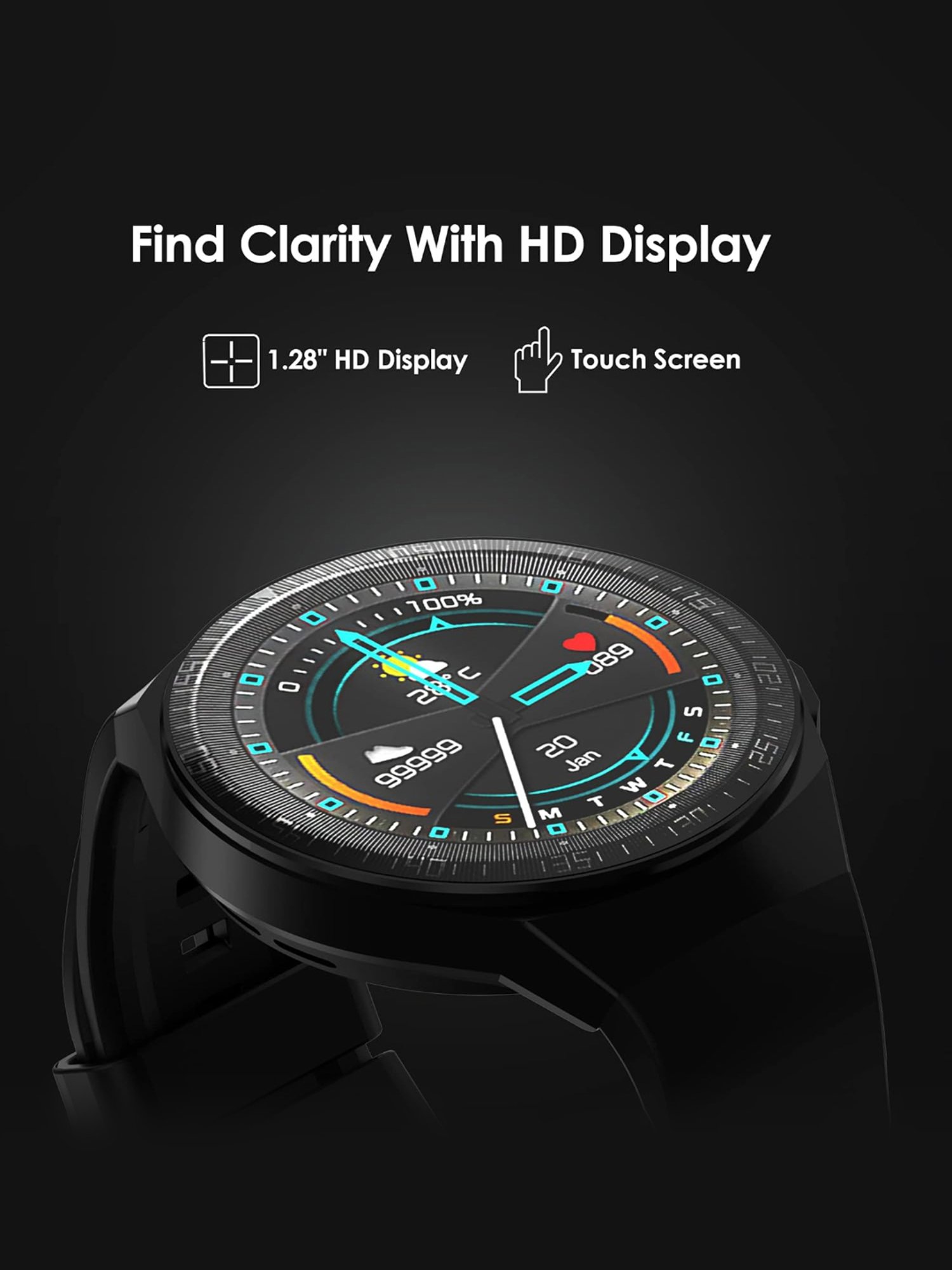 Probus MT3 Full Touch Screen Smartwatch (Black)