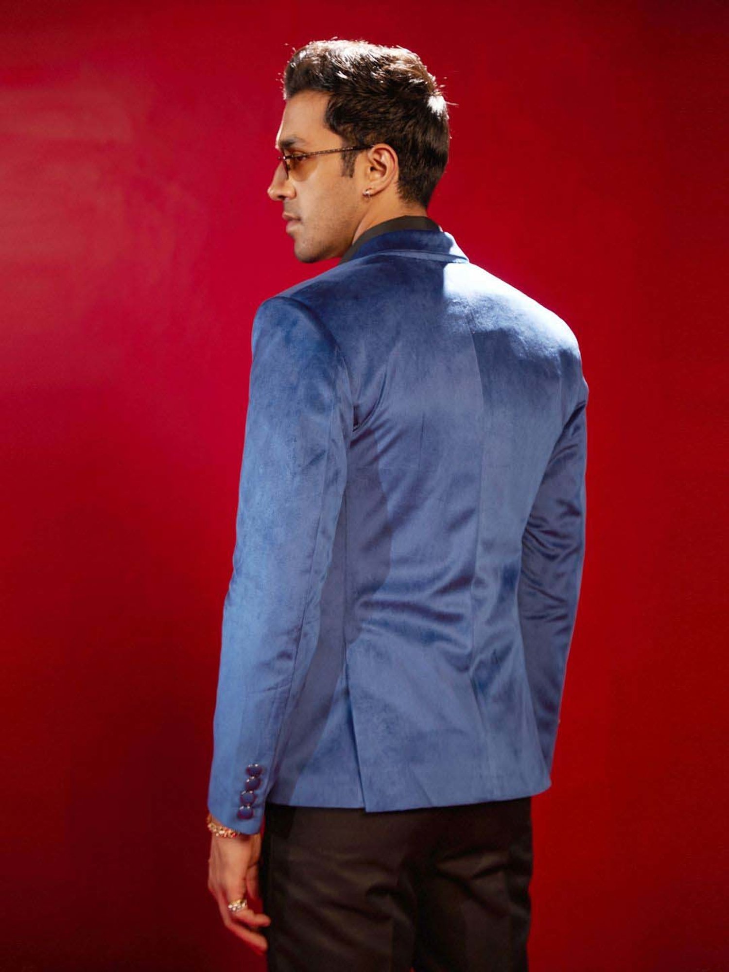 Vastramay Navy Regular Fit Blazer