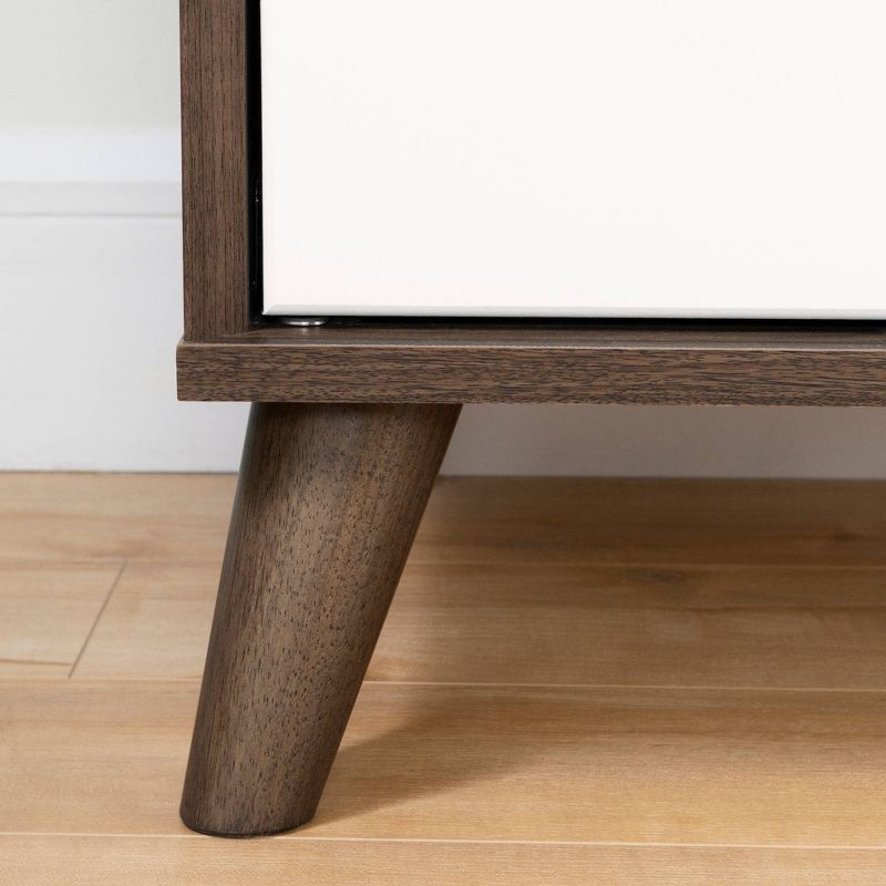 Yodi Changing Table with Drawers - Natural Walnut and Pure White - South Shore