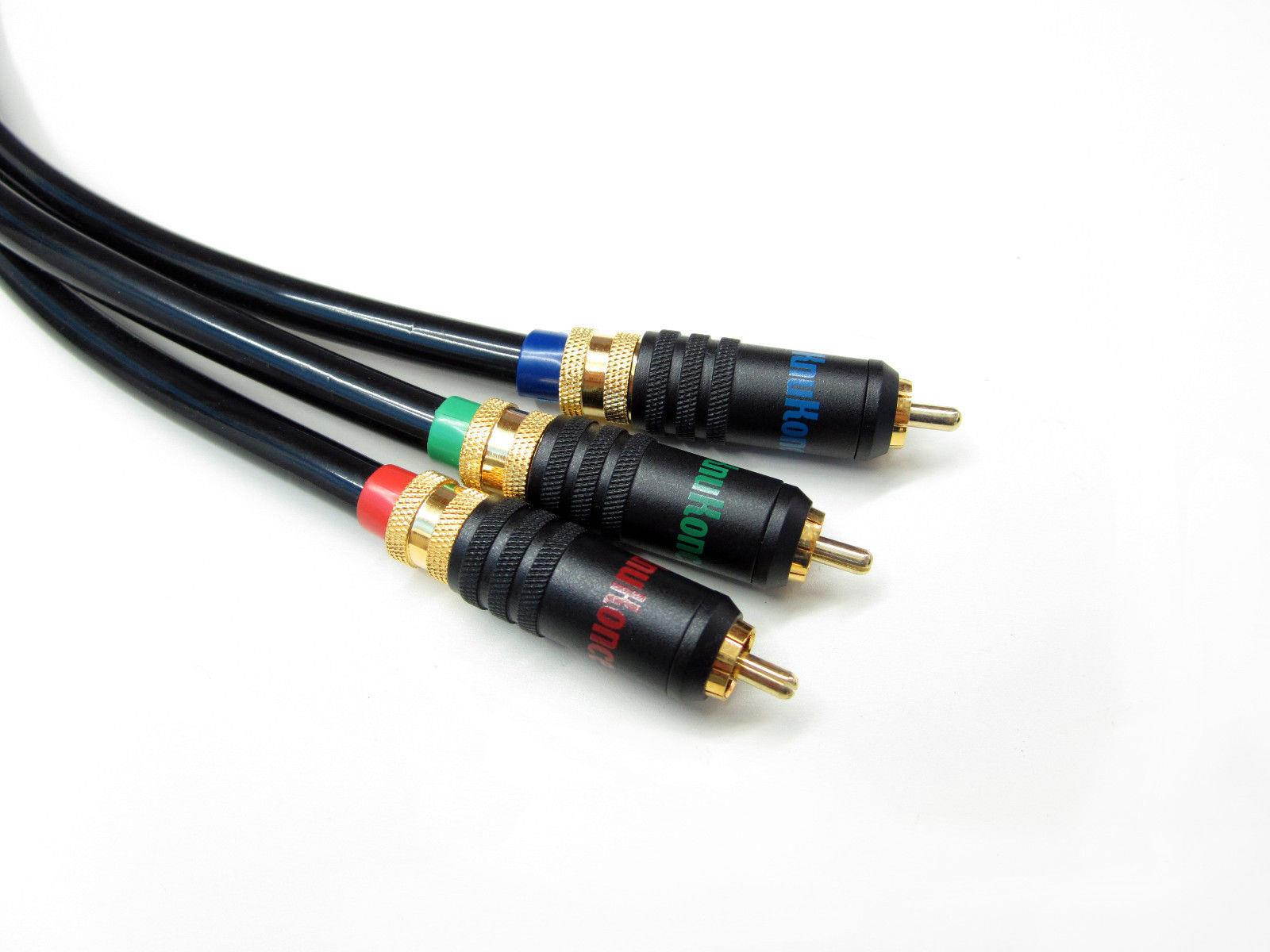 KnuKonceptz Silver Plated Copper Component Video Cable 3 1M Locking RCA Ends