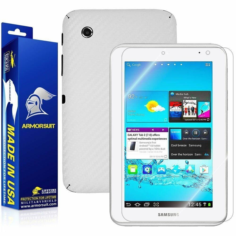 ArmorSuit MilitaryShield Samsung Galaxy Tab 2 7.0 Screen + White Carbon Skin