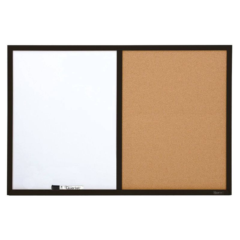 Quartet 24" x 36" Dry Erase & Cork Board Combo - Black Frame