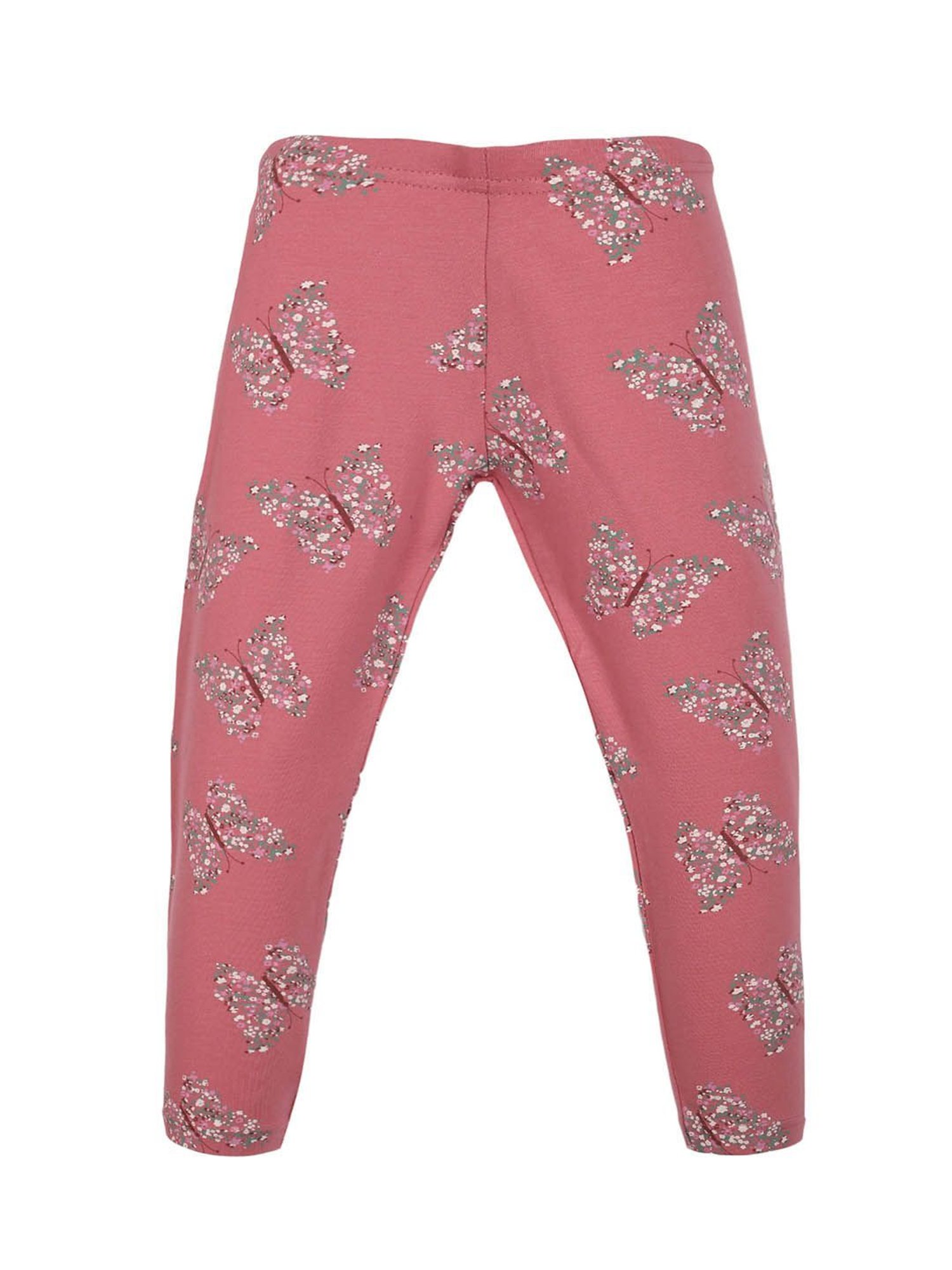 Plum Tree Girls Navy & Pink Floral Print Leggings (Pack Of 2)