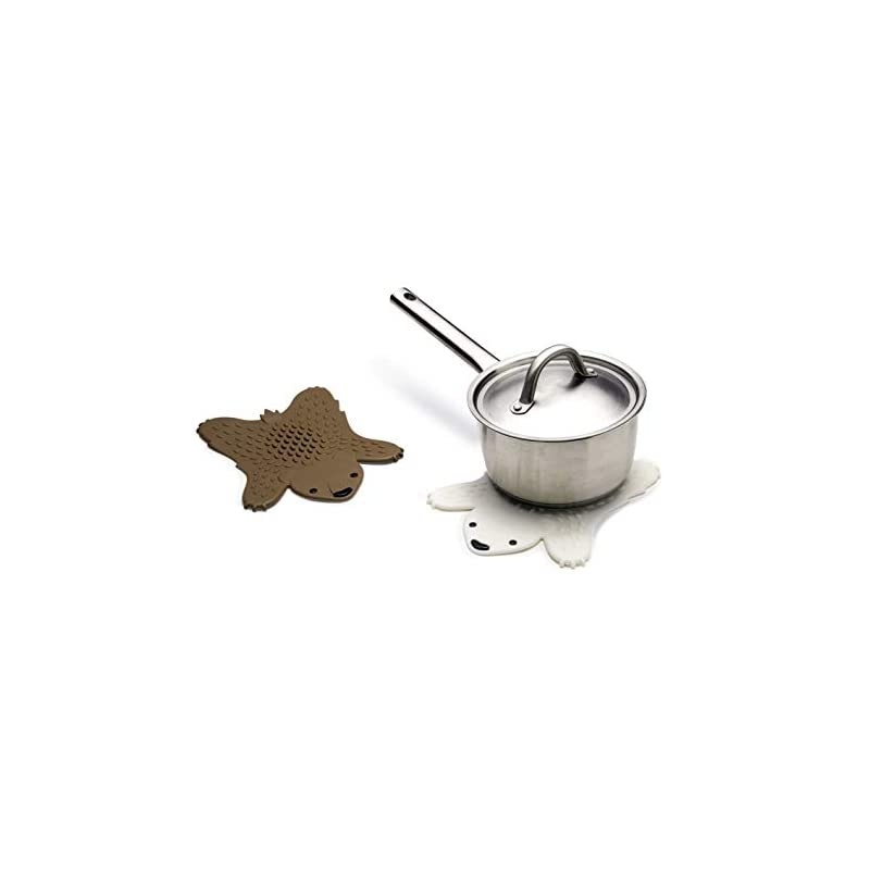 Bear Grizzly Shaped Pot Trivet, Brown