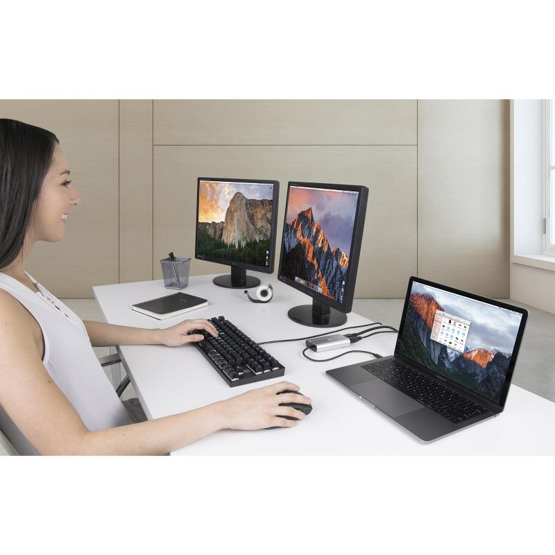 Plugable Thunderbolt 3 to Dual DisplayPort Display Adapter Compatible with MacBook Pro Systems (2019??8??7), Project or Stream to up to 2X 4K 60Hz ...