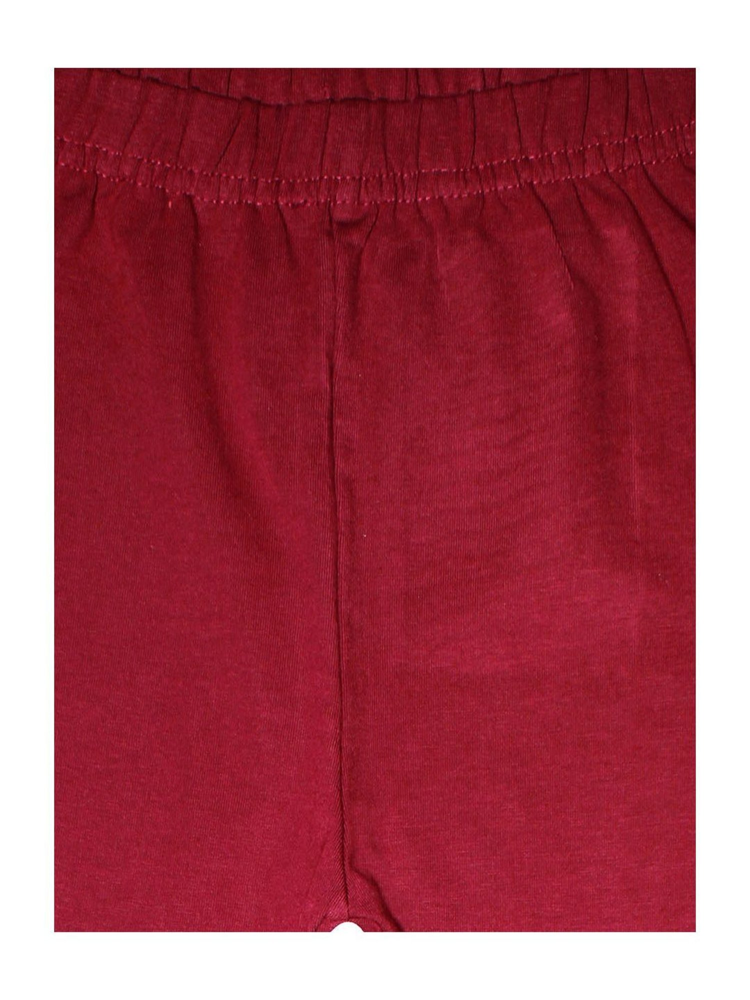Kiddopanti Kids Wine Solid Leggings