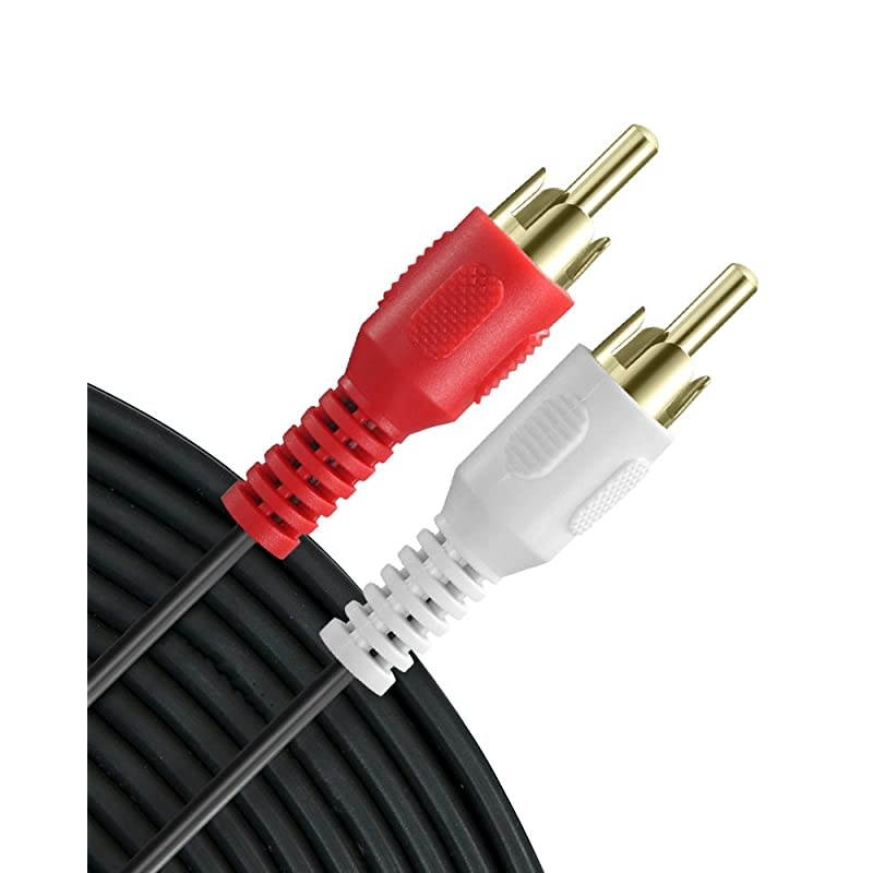 2-RCA Male to 2-RCA Male (6 FT),  Dual 2 RCA Cable, Stereo Audio 2RCA Cord Male to Male Connector