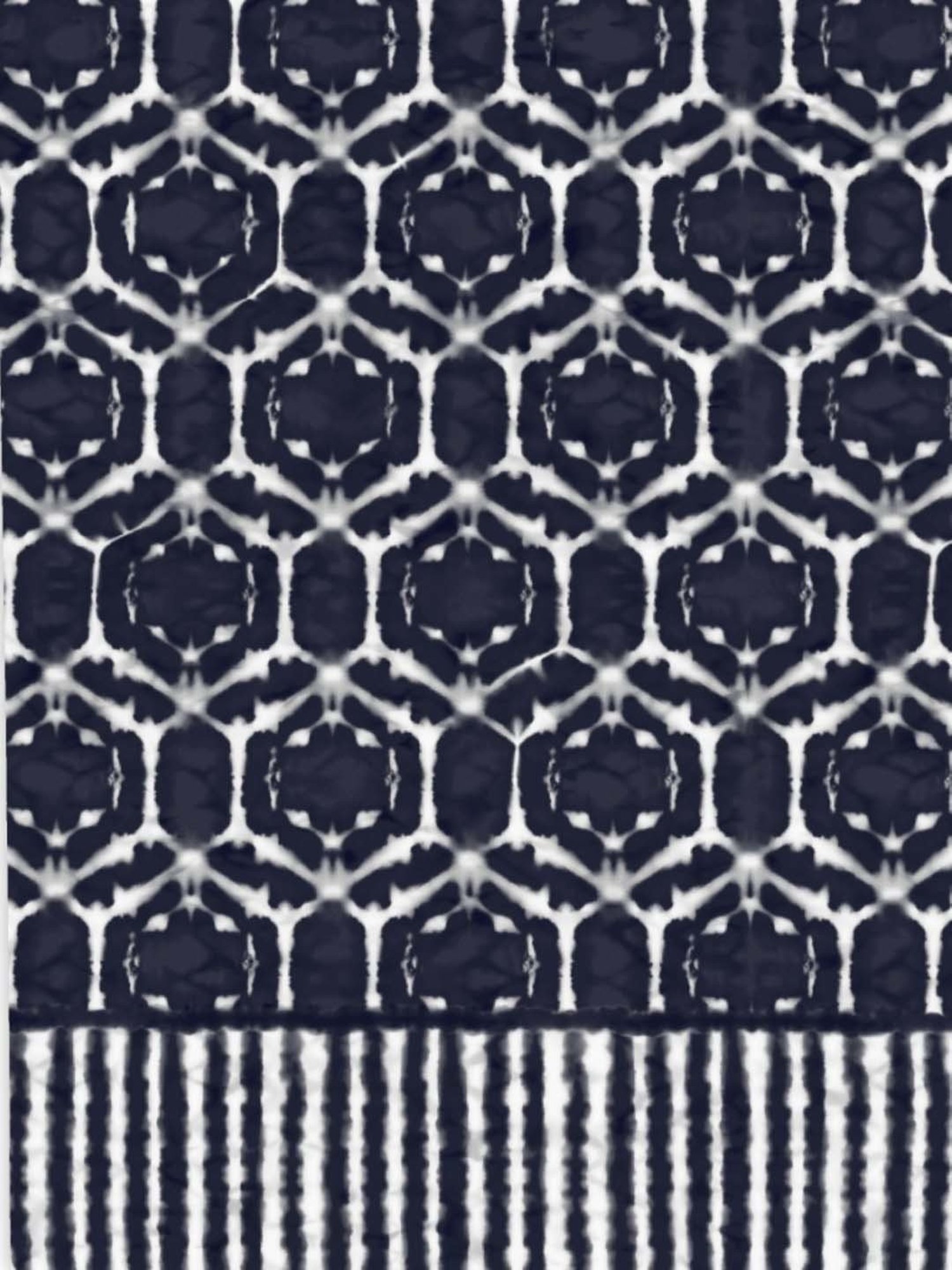 DDecor Bandhani Printed Black 400 TC Cotton Double Bedsheet with 2 Pillow covers