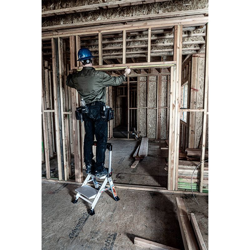 Little Giant Ladder Systems 2-step ANSI Type IAA 375 lb rated Aluminum Stepstool with handrail Gray