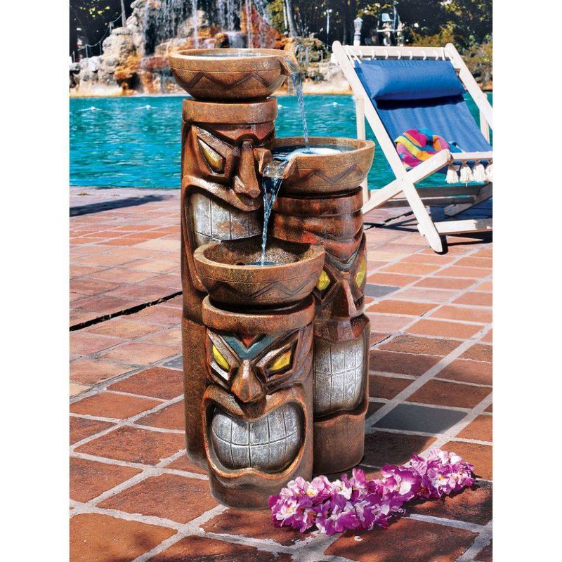 Cascading Aloha Tiki Three-Bowl Garden Fountain - Acorn Hollow