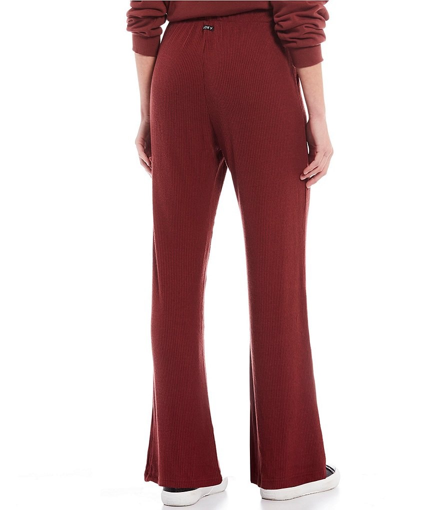 Roxy Coordinating High-Waist Cha Cha Cozy Flared Ribbed Pants