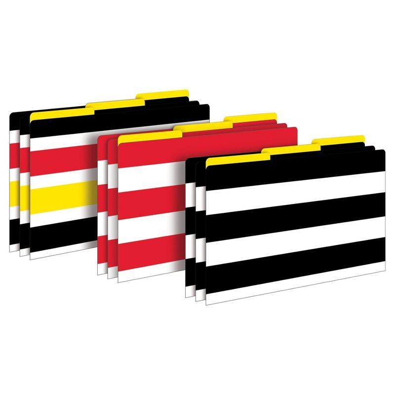 Barker Creek File Folders, 9.5" x 14.8", 9ct - Wide Stripes