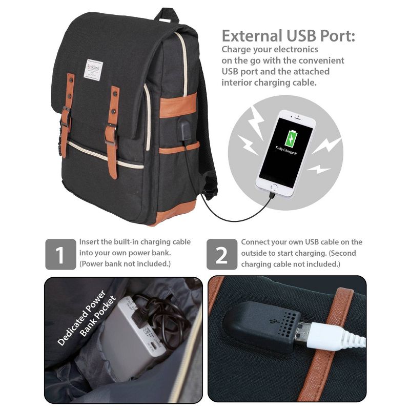 Rockland 16.5'' Heritage USB Laptop Backpack