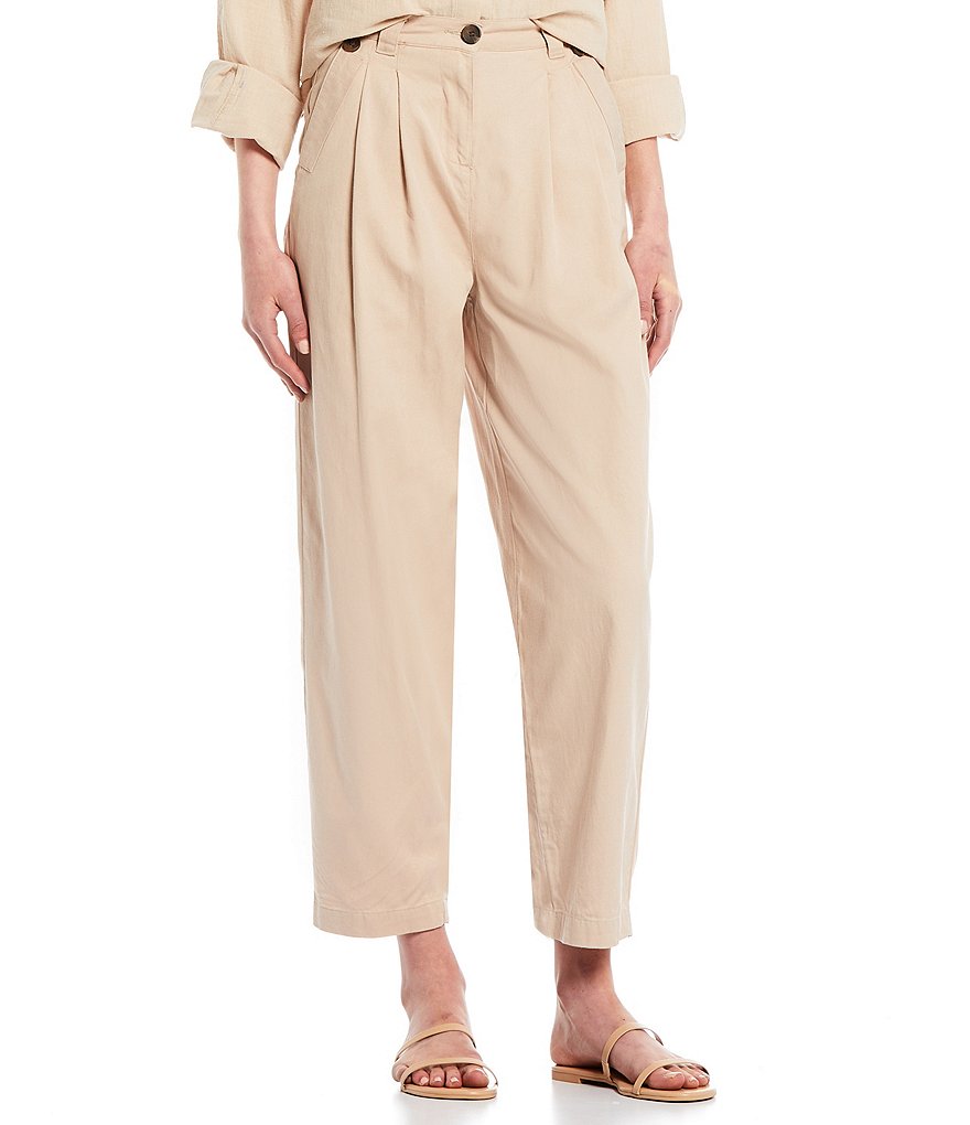Every Pleated Flat Front Tapered Leg Chino Pants