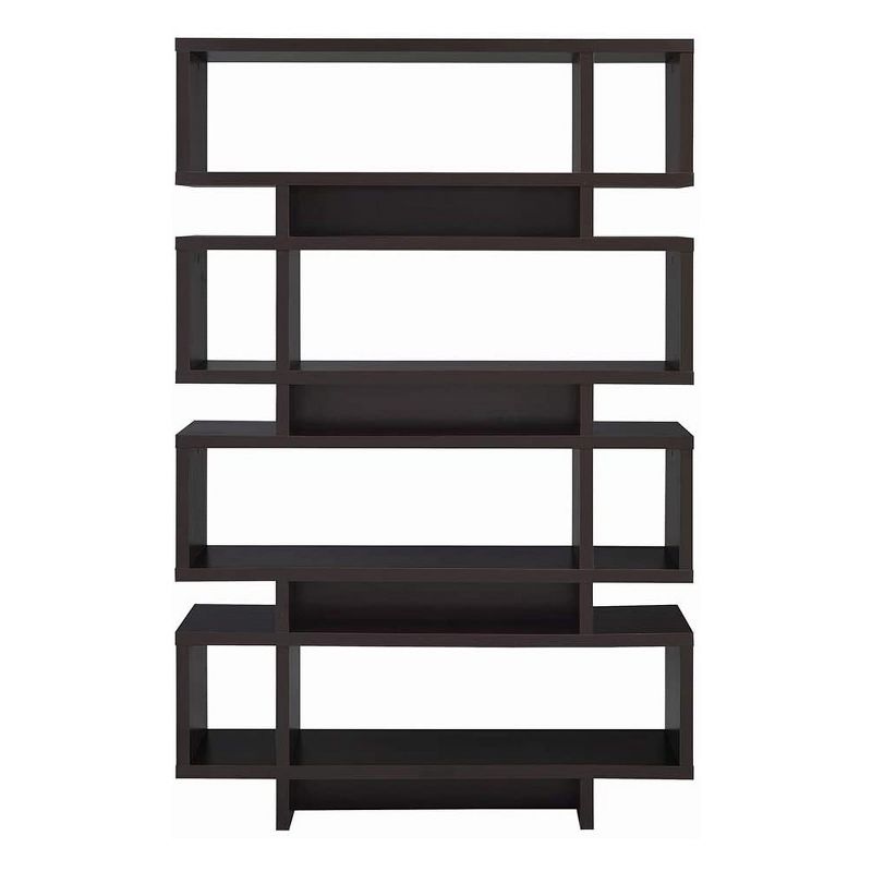 Coaster Home Furnishings 4 Tier Open Back Home Display Bookcase Storage Shelf for Living Room or Bedroom Organization, Cappuccino