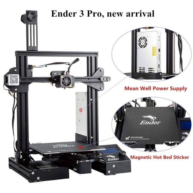 Ender 3 Pro 3D Printer with Removable Build Surface Plate and UL Certified Power Supply 220x220x250mm