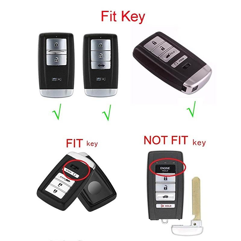 TM Luxury Aircraft Aluminum Smart 4 Buttons car Remote Key Fob case Cover for 2017 2018 Acura RLX RDX MDX ILX TLXBlack